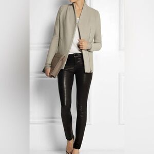 IRO Curty Virgin Wool Gray Sweater Blazer Jacket zip collar  Size 38 US 6